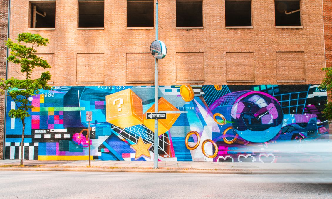 8-bit to 5G esports mural